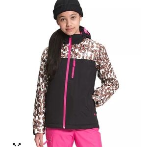 The North Face Kids Leopard Print and Black Puffer Jacket